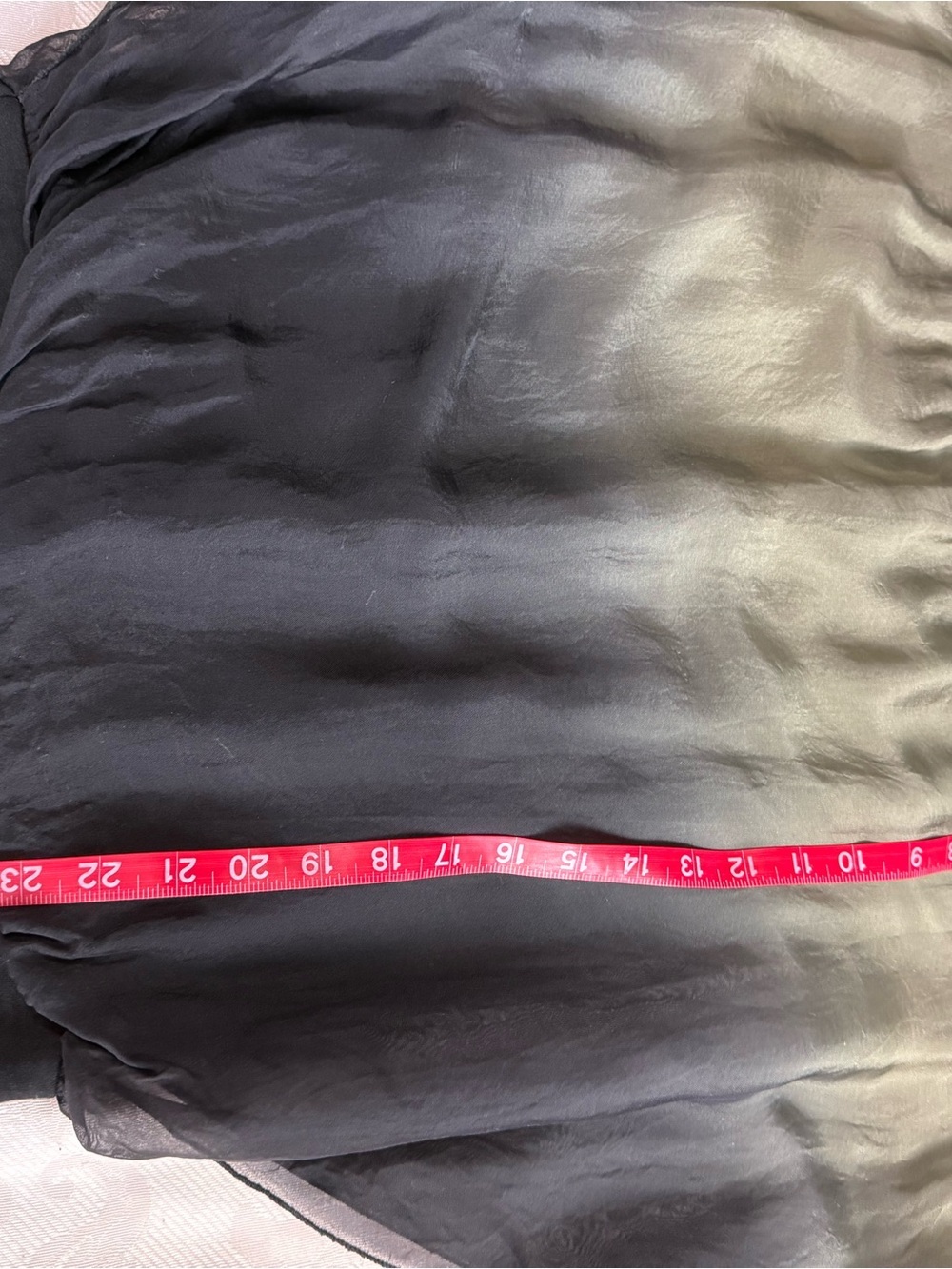 Giusy Made in Italy Silk Olive to Black Ombre Blouse Sheer Overlay Jersey Lined - Picture 12 of 13